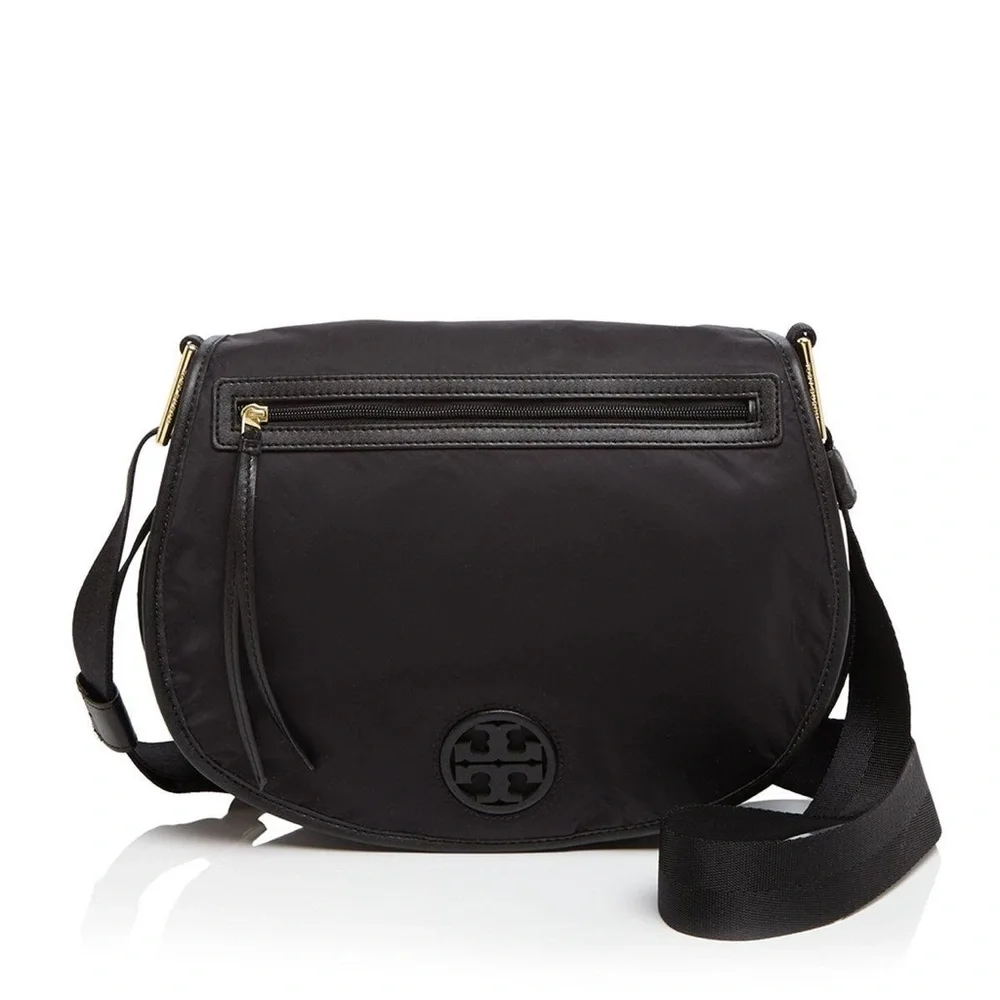 Tory Burch Nylon Messenger Crossbody Satchel Bag with Strap